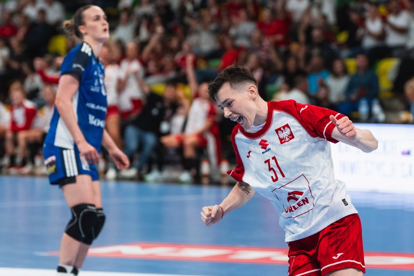Radość zawodniczki reprezentacji Polski po udanej akcji. Polska – Islandia, Katowice, 24.10.2026.